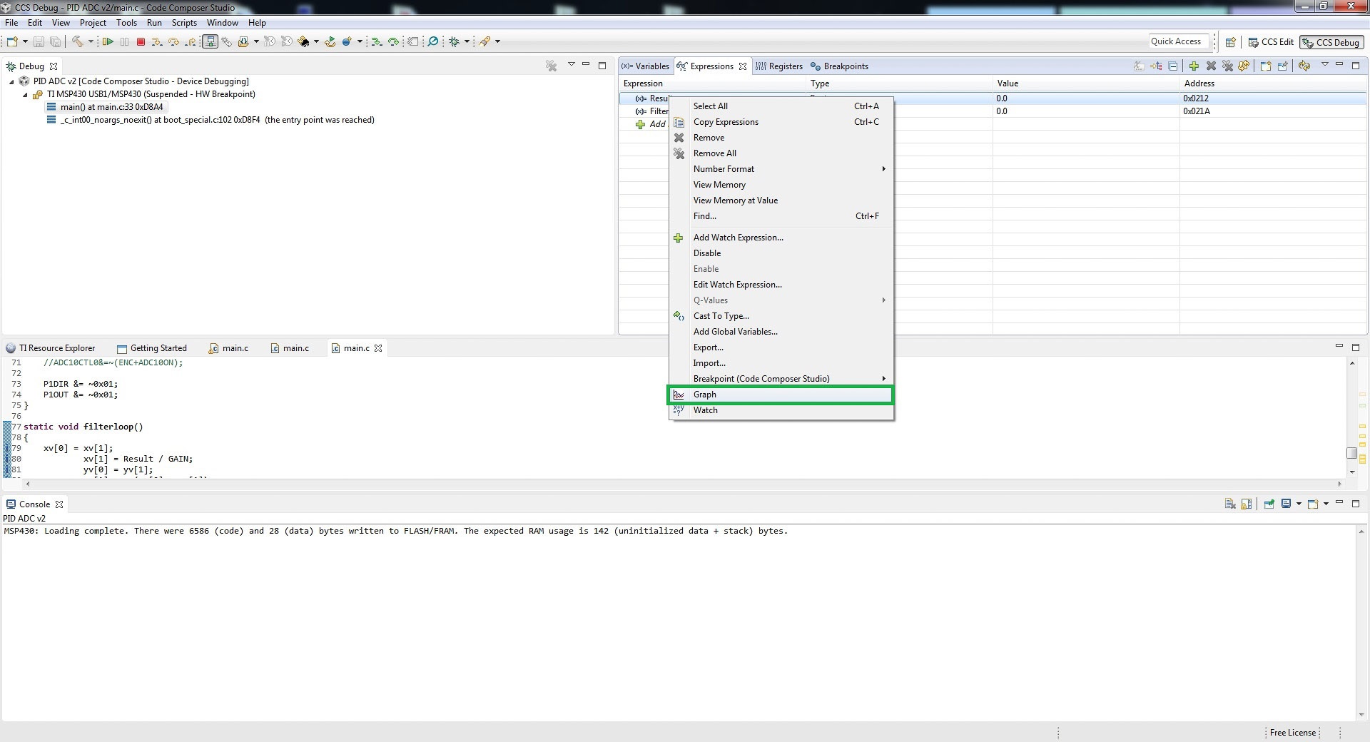 Code Composer Studio Graphing Tool Tutorial